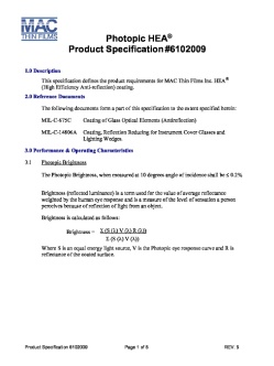 HEA Product Specification