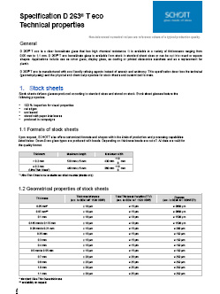 Specification D 263® T eco Technical properties